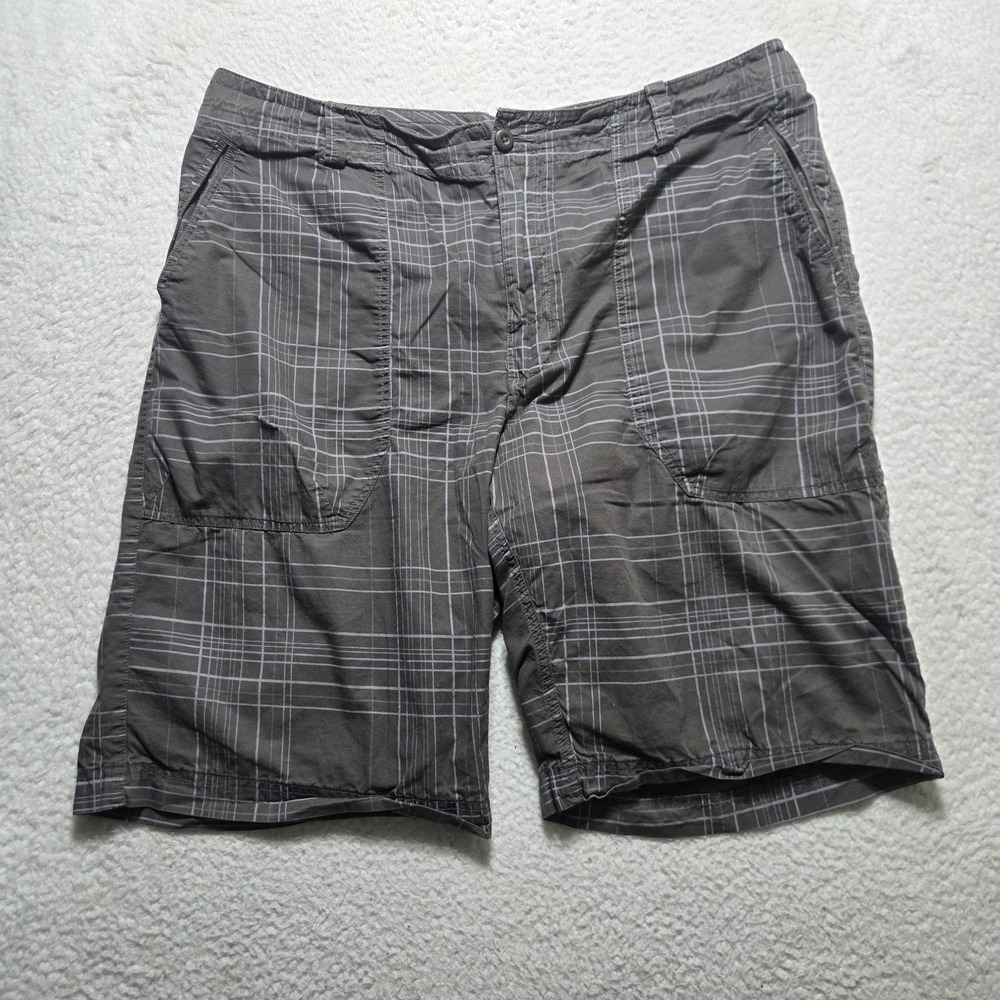 Nike Large Beige Plaid Drawstring Oversized Pocket Cotton Casual Shorts Size XXL